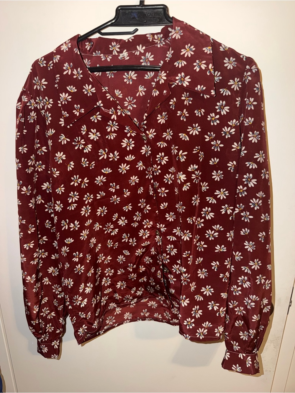 Maroon floral button up